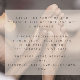 October Massage Specials